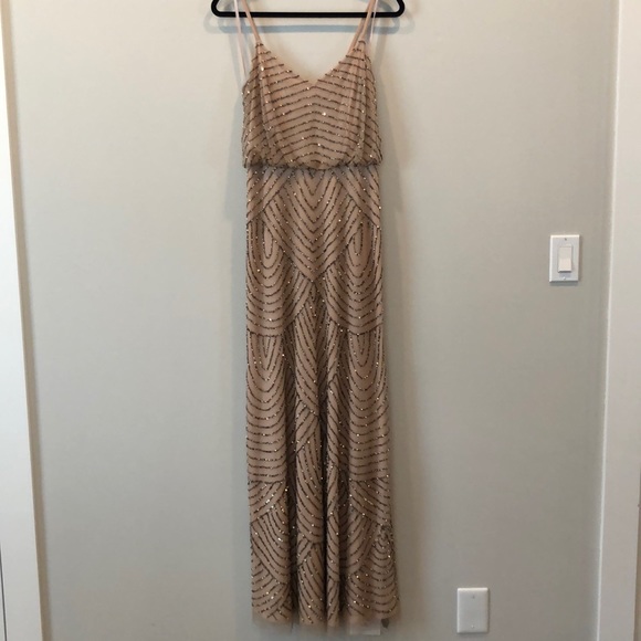 NWT | Adrianna Papell Art Deco Blouson Gown - Picture 6 of 10